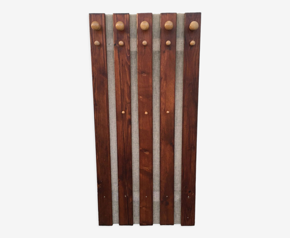 Vintage wooden hanger wall hooks 70s czechoslovakia