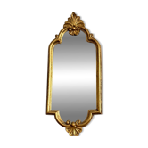 Miroir baroque rectangulaire en résine dorée vintage