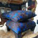 Cushion and its blue phoenix footrest