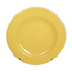 Old round plate in yellow faïence