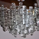 J.T Kalmar 'Glaçon' lustre, frosted glass, Austria, 1970