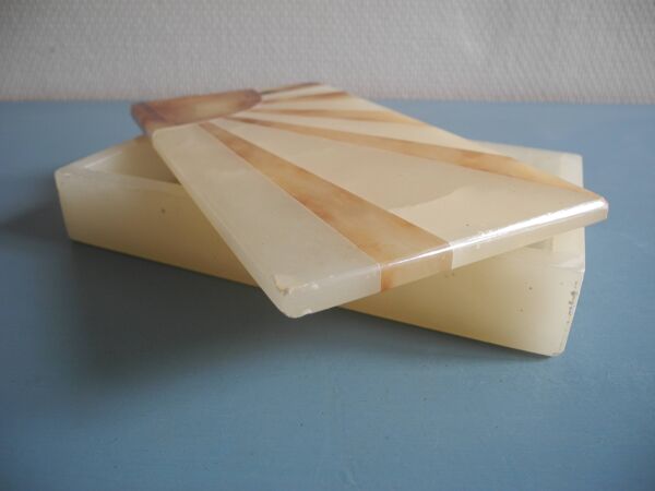 Ancienne boîte en albâtre Scaglione, Italie 1960