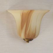 Vintage Pair Marinha Grande Swirl Art Glass Wall Sconces Made in Portugal