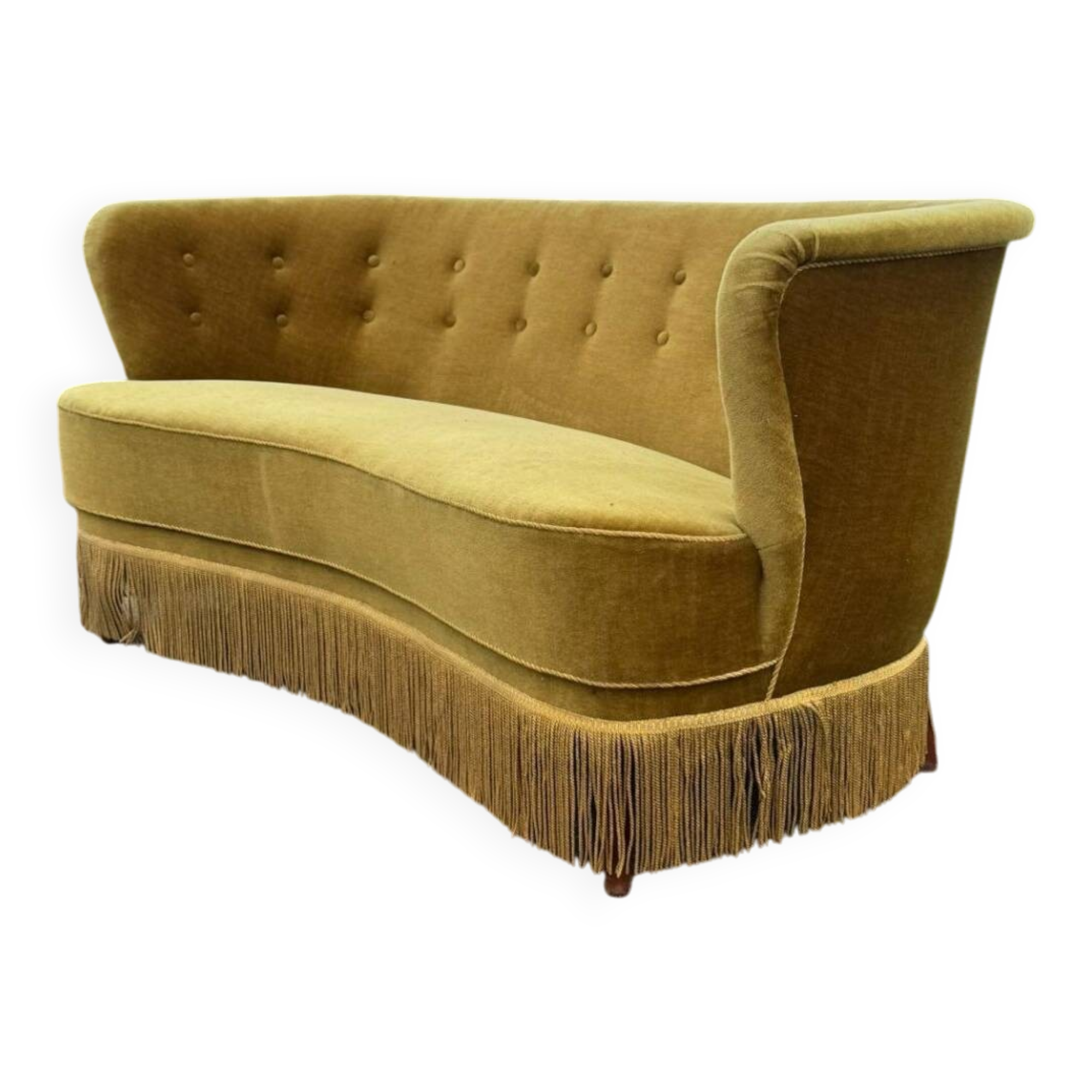 Canapé banane danois du milieu du siècle