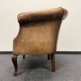 Classic Club Chair in Vintage Sheepskin Leather