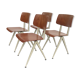 Lot of 4 vintage school chairs Galvanitas S16 Netherlands design