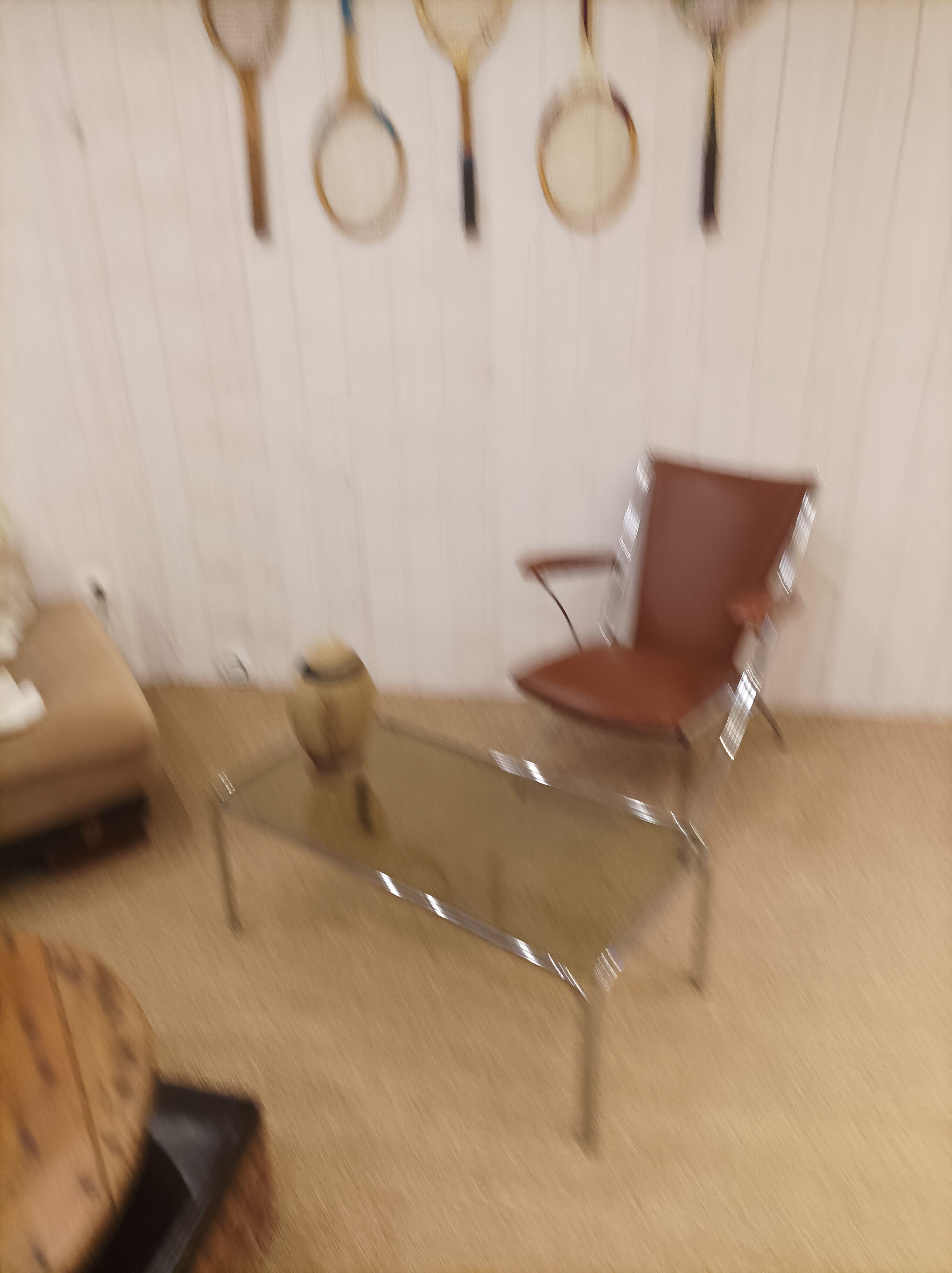 Leatherette folding armchair