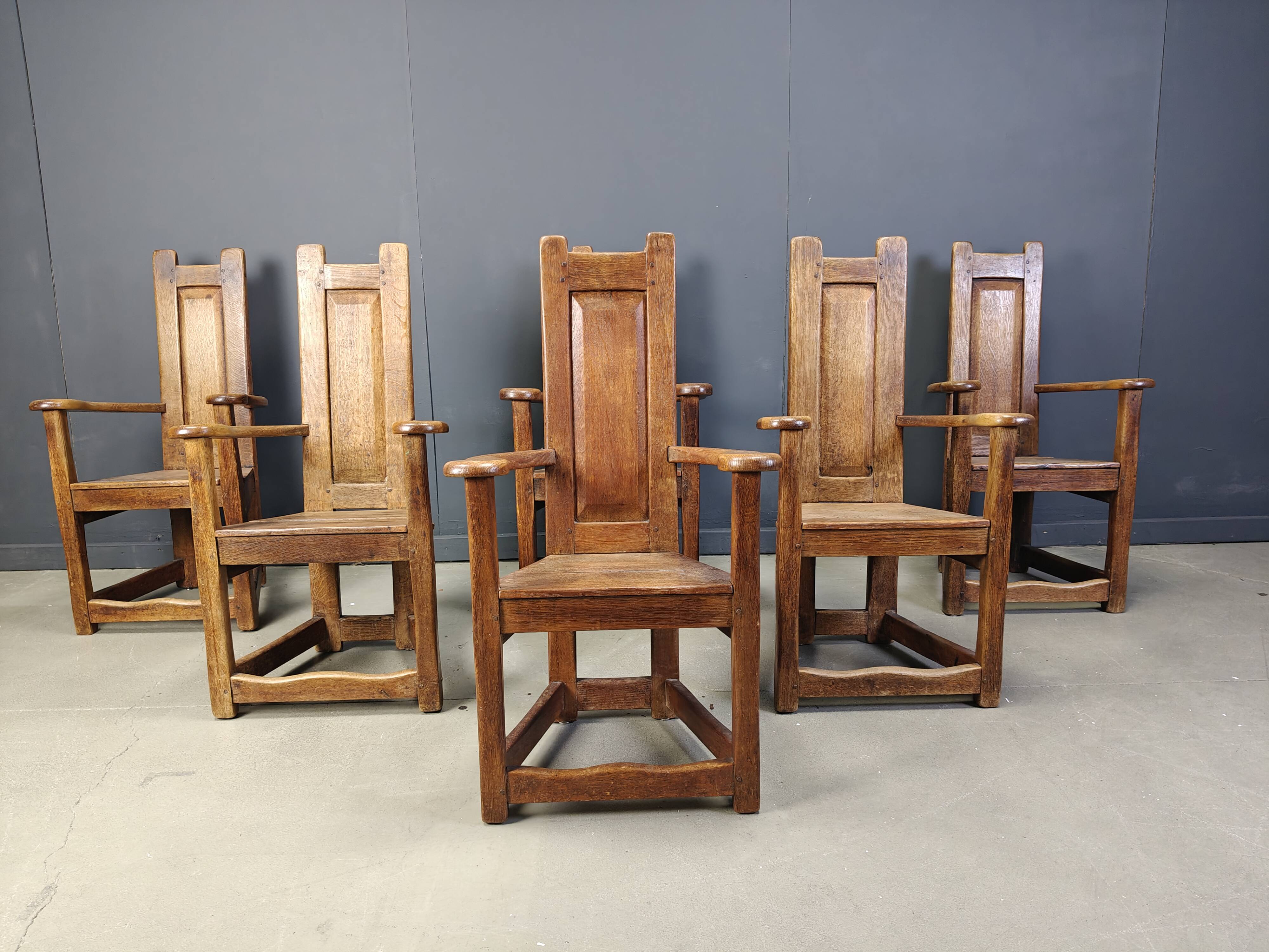 Vintage church chairs, set of 6 - 1950s