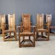 Vintage church chairs, set of 6 - 1950s