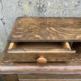 Art Deco bedside table, oak, moustache legs, 1930s