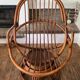 Pair of rotating rattan armchairs
