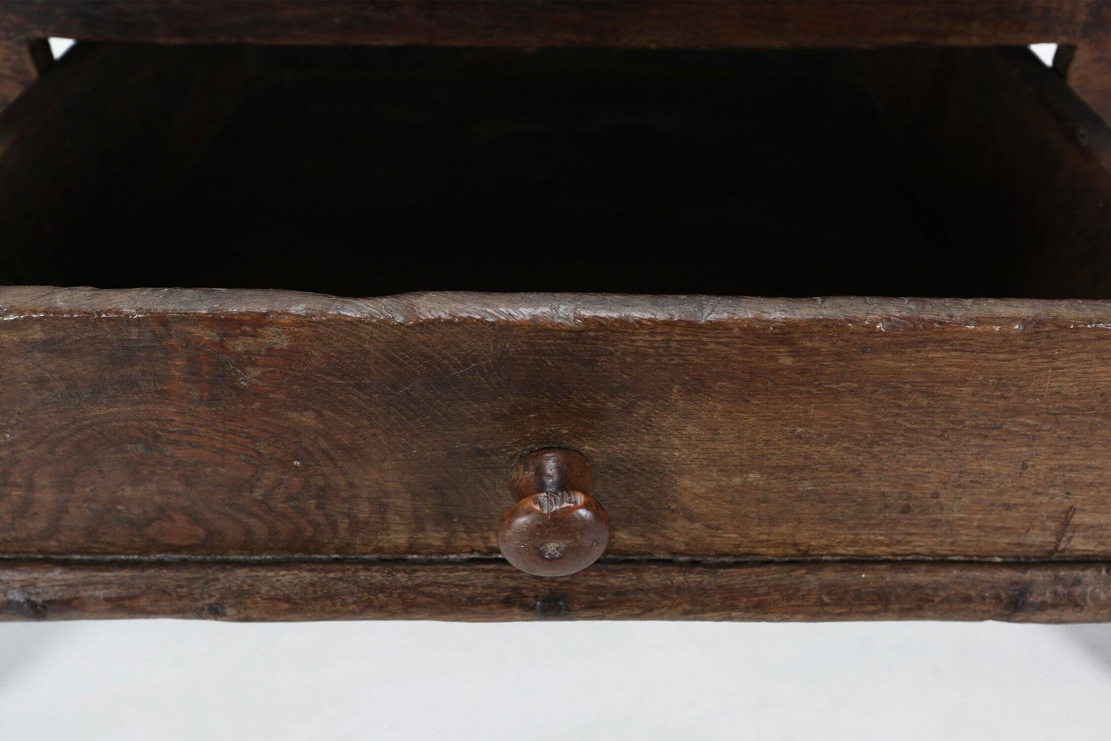 Belgian Antique oak console table with drawer, ca. 1740