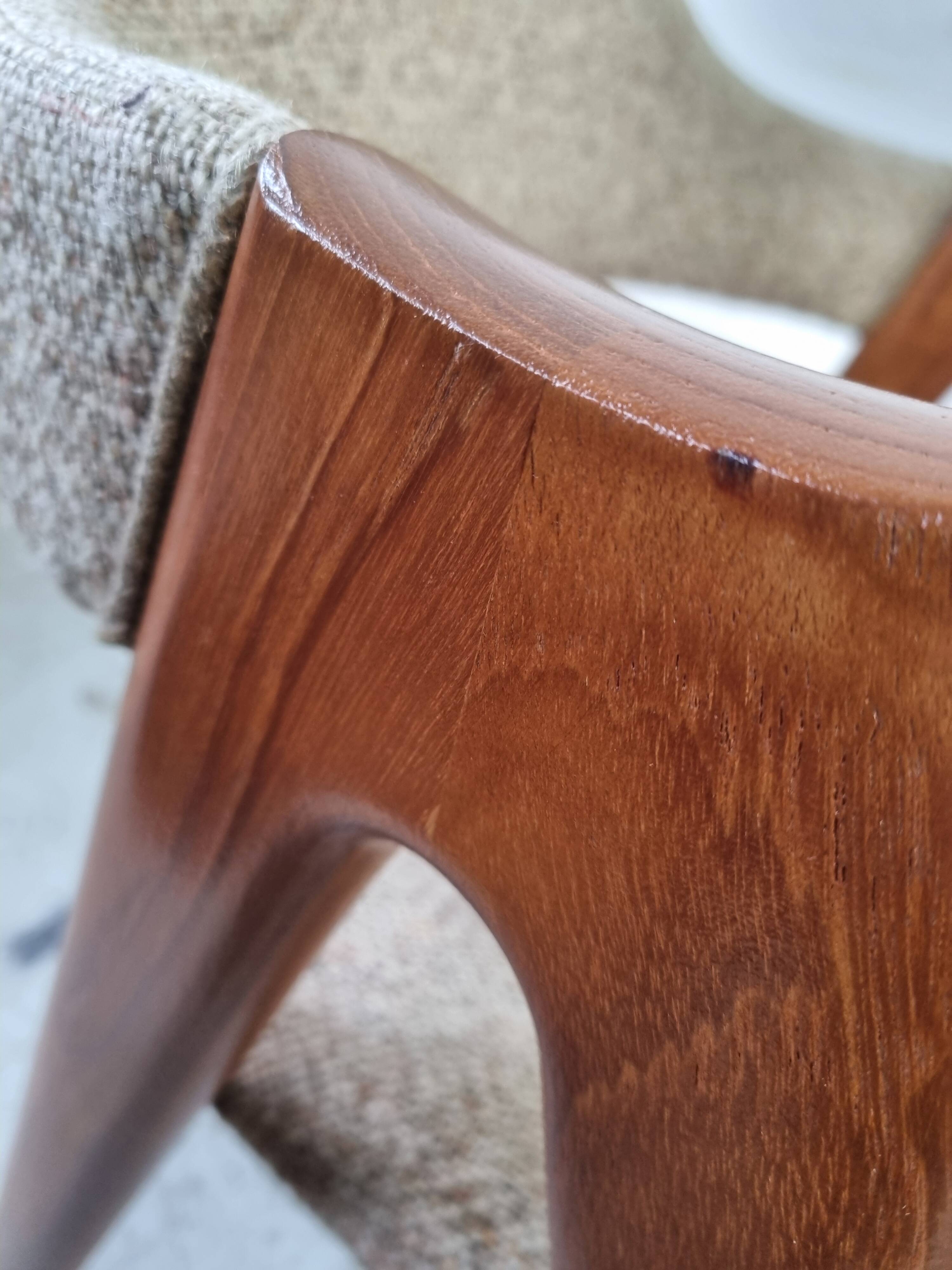 4 teak Compass chairs by Kai Kristiansen for SVA Møbler, 1960s