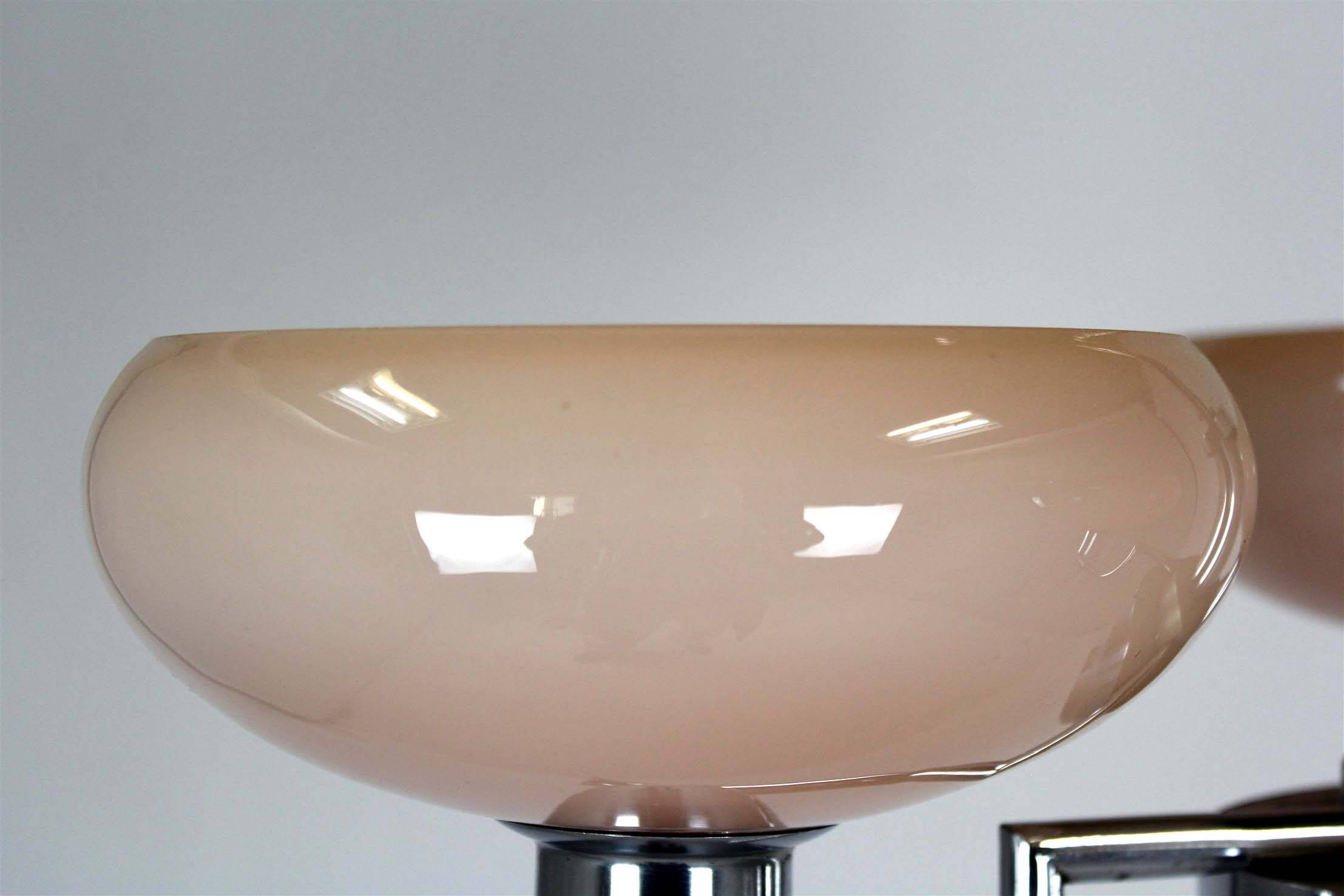 Lustre Art Déco Bauhaus chromé de Napako, ancienne Tchécoslovaquie, 1940