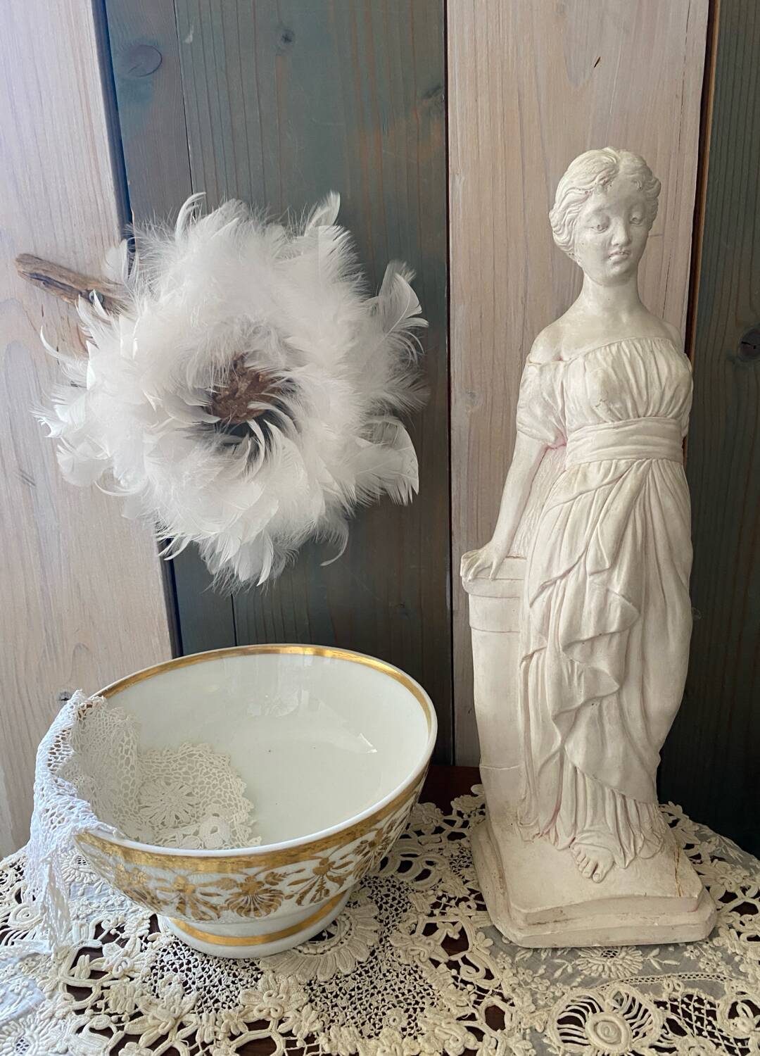 Large antique Paris porcelain bowl