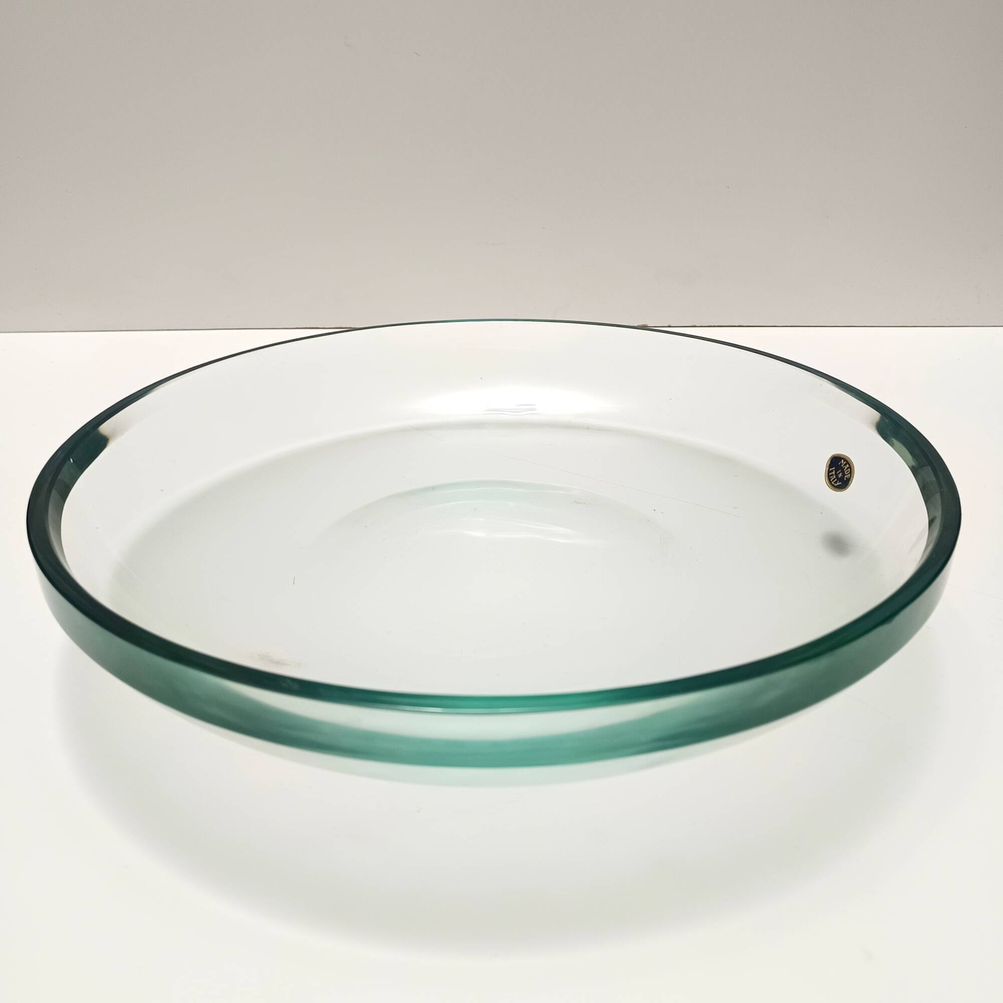 Elegant Thick Glass Centerpiece / Trinket Bowl attr. to Fontana Arte, Italy