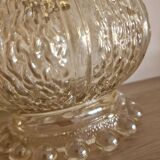 Textured amber pendant or portable lamp with pearl base