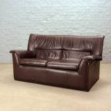 Afra and Tobia Scarpa for B&B Italia Chocolate Brown Leather Two Seat Sofas