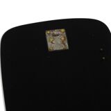 Large Mid Century wall mirror with extraordinary black glass frame