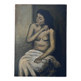 Brown female table signed R. Pauliere