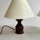 Paire de lampes en bois tourné vintage