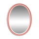 Grand miroir ovale en céramique rose (76cm) – design italien vintage