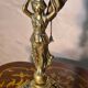 bronze lamp angel 1970 pull switch 63x30 stained glass shade