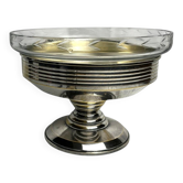 Art Deco, silver-plated metal fruit bowl with pedestal base, hallmarked, circa 1930