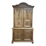 Buffet deux corps en chêne sculptée Renaissance