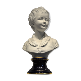 Bust boy after Houdon signed Tharaud Limoges