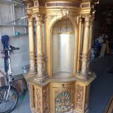 Superb early 19th century church tabernacle in gilded stuccoed wood
