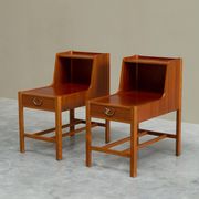Pair of bedside tables by Nordiska Kompaniet in teak, 1952, by David Rosén.