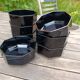 Bowls / cups X 7 black octagonal by Arcoroc 1980