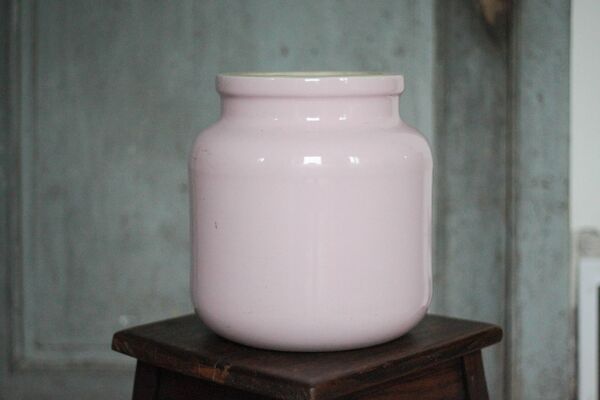 Pot porcelaine XL, jarre porcelaine rose,vase, rangement, déco