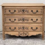 Commode de style Louis XV chêne brut massif, 1920