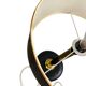 Lampe de table vintage noire avec pied en cuir