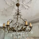 Antique Louis XV style chandelier with pendants – pair available.