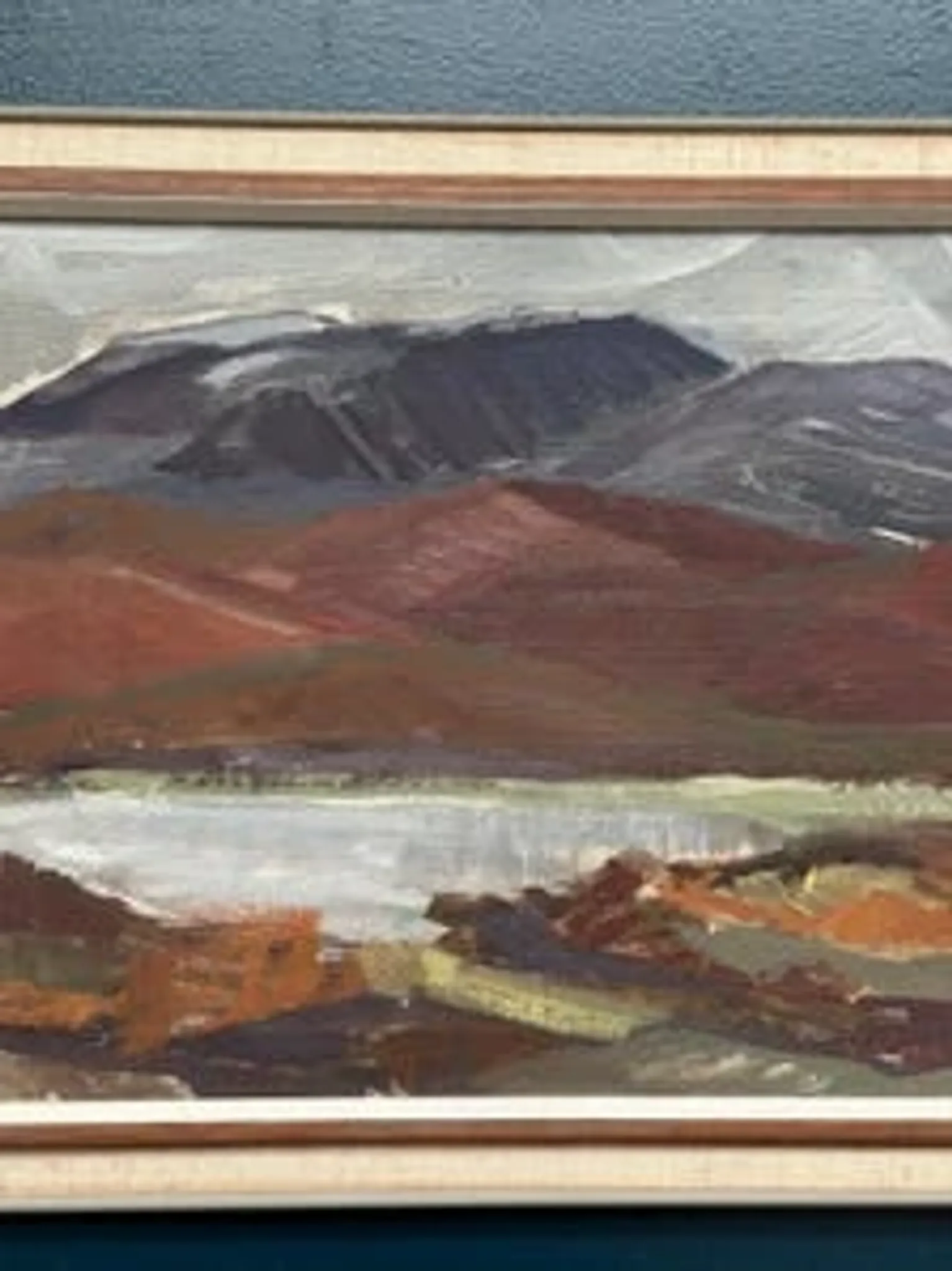 Swedish Oil on Canvas – “Mountains and Water” – Signed – Vintage & Framed