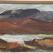 Swedish Oil on Canvas – “Mountains and Water” – Signed – Vintage & Framed