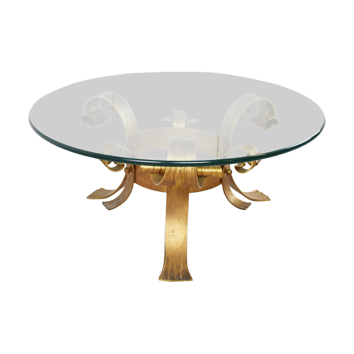 Gilt metal brutalist coffee table, 1960s