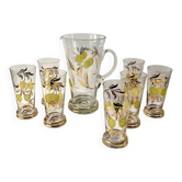 Service à limonade, décor citrons et feuillage doré, France, années 1960-70