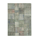 Handwoven Turkish Contemporary 176 cm x 243 cm Grey Patchwork Carpet