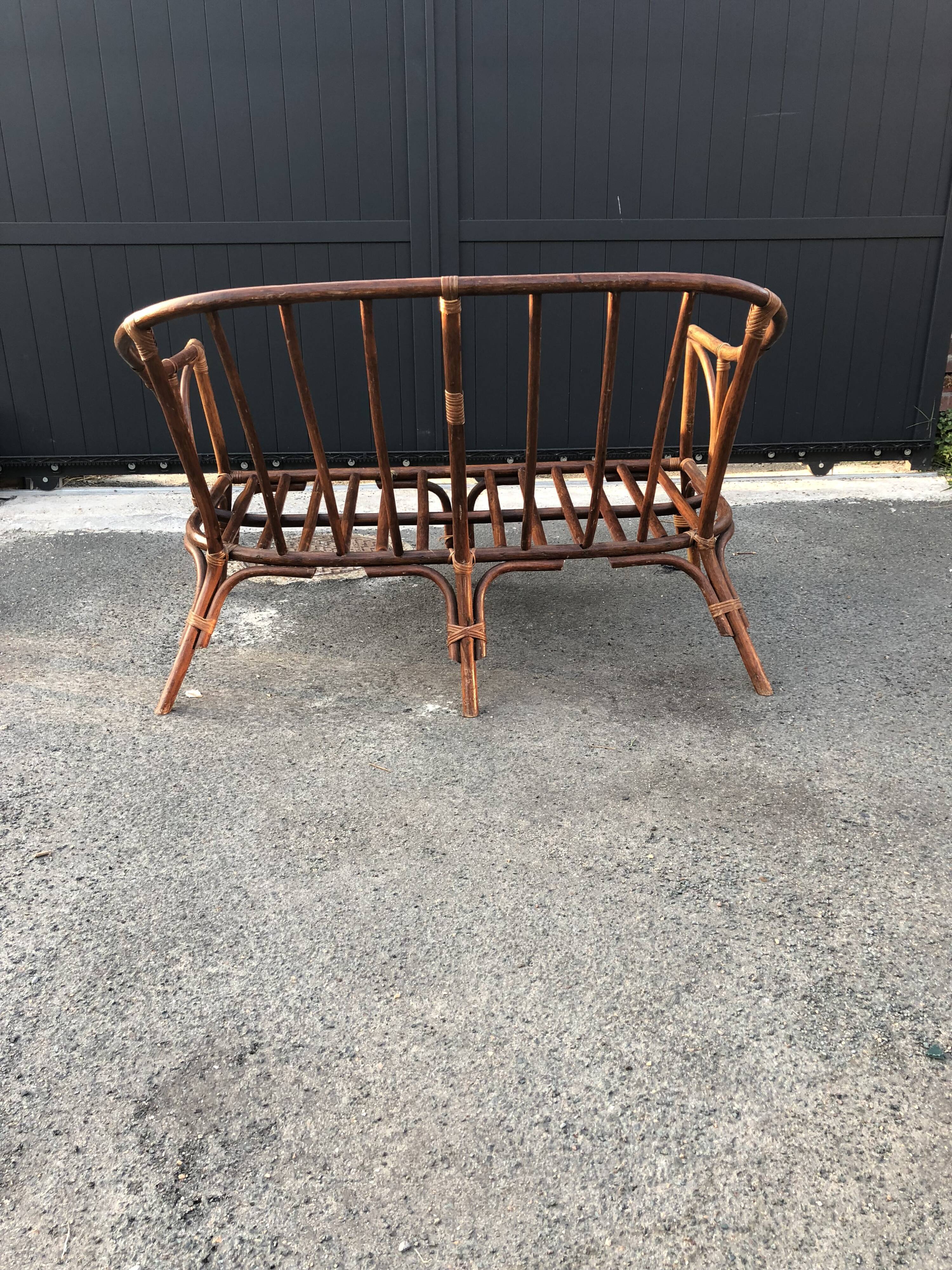 Banquette rotin
