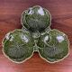 Green cabbage appetizer dish, SILEA, 3 compartments, ceramic