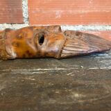 Moroccan mask in carved wood vintage decoration