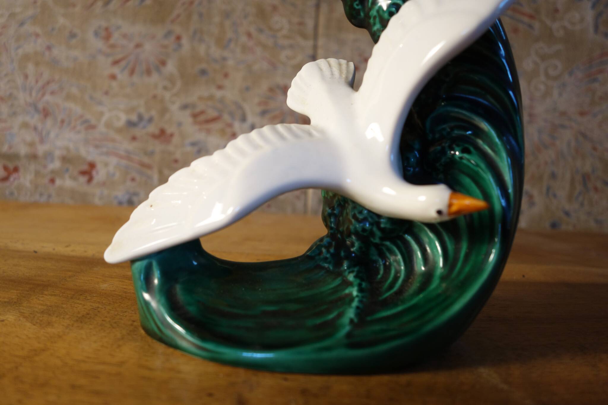 Barbotine candle holder from the 50s.