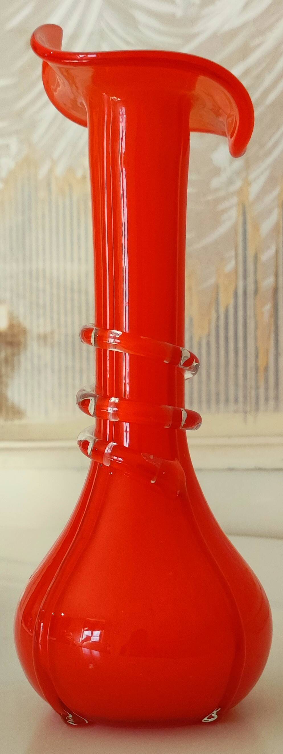 Murano blown glass “arum” soliflore vase