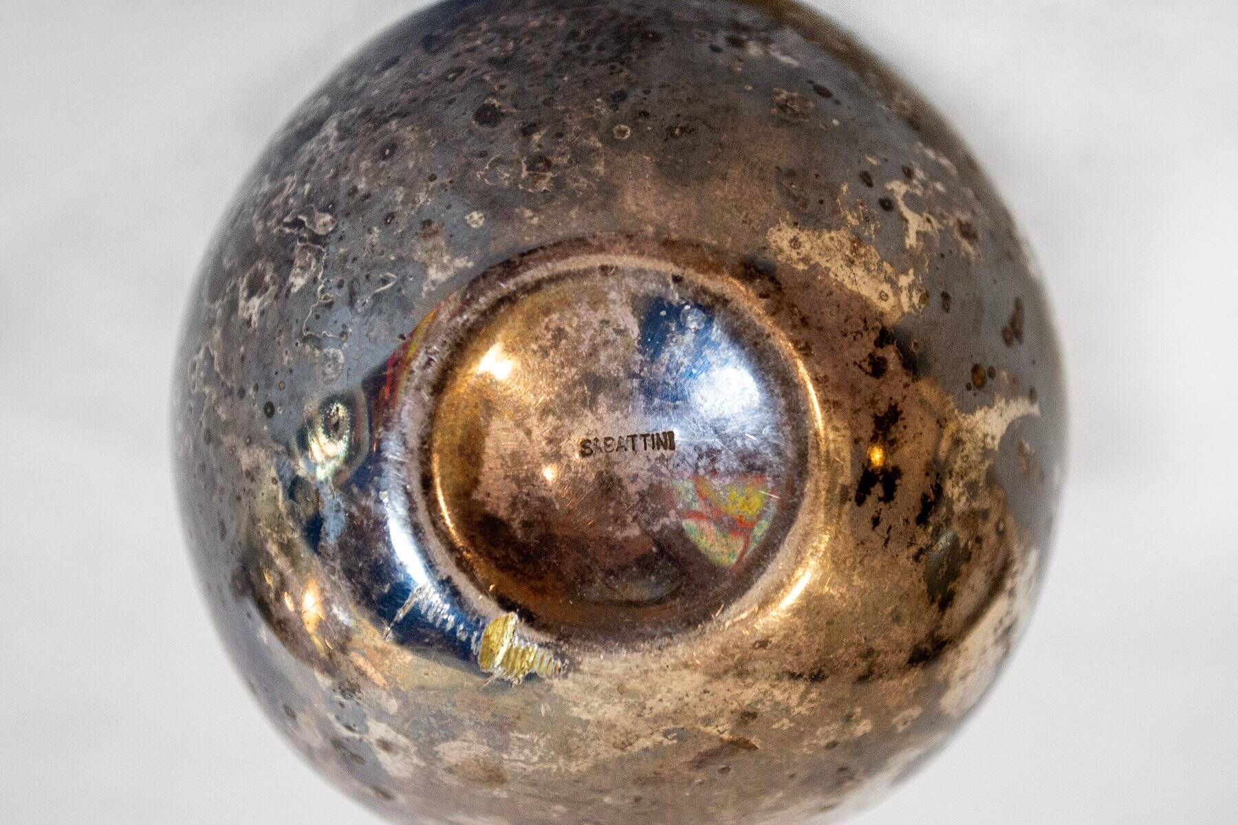 Silver-plated metal vase by Lino Sabattini for Argenterie Sabattini, 1970.