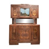 Buffet vaisselier époque Art Déco en ronce de noyer