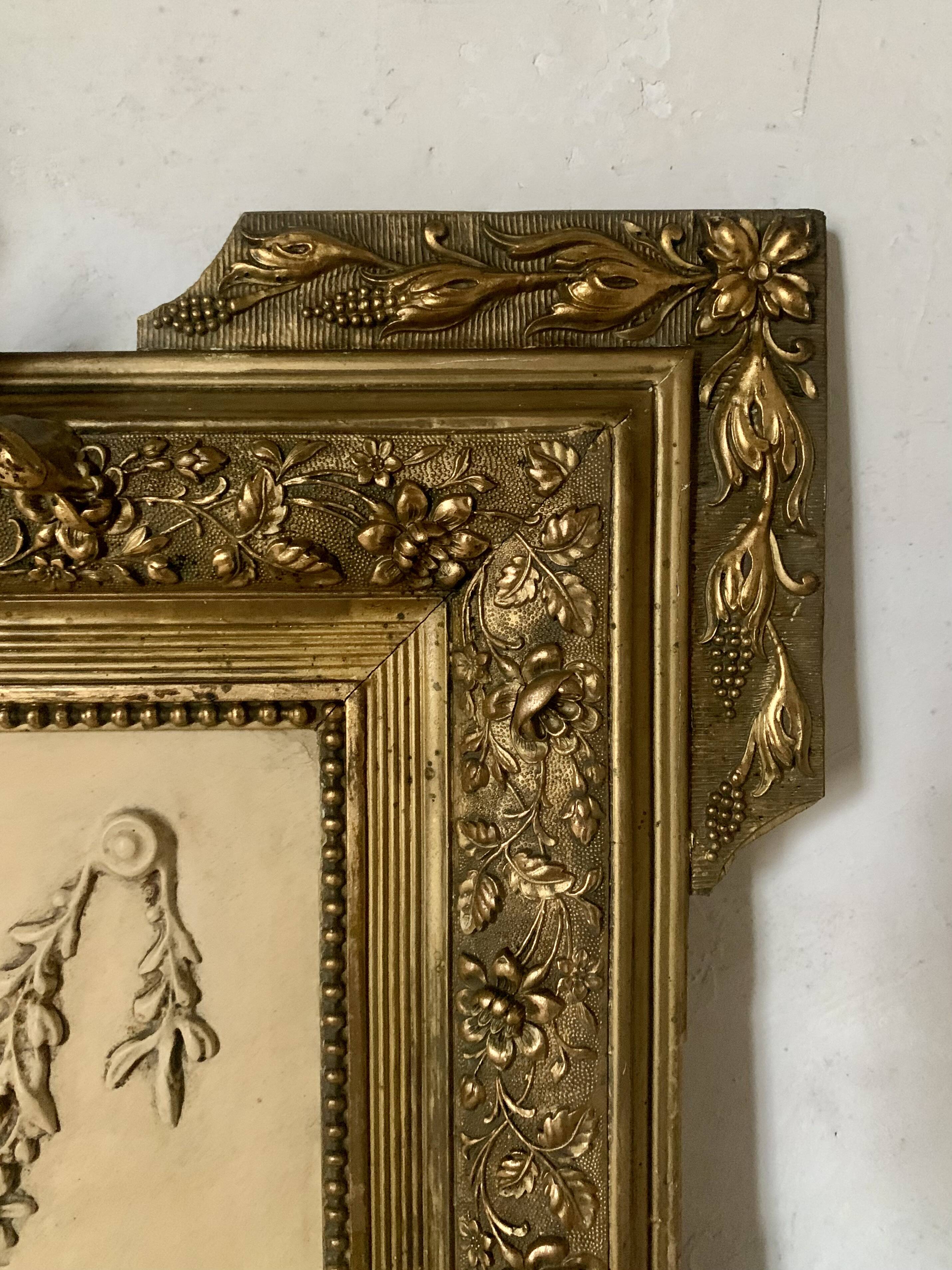 Gilded trumeau fireplace mirror